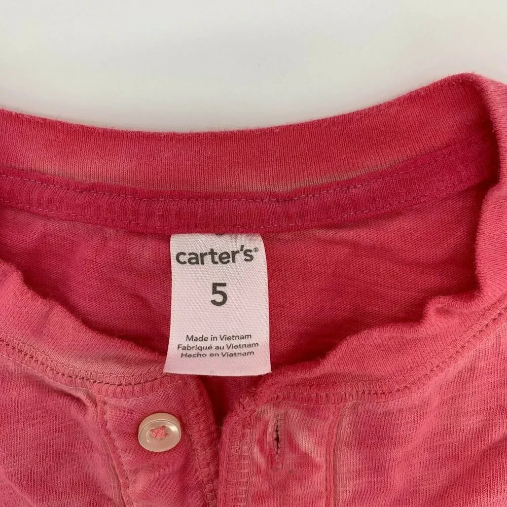 Carters Toddler Boys Shirt Lot Polos Button Chest Sz 5 5T